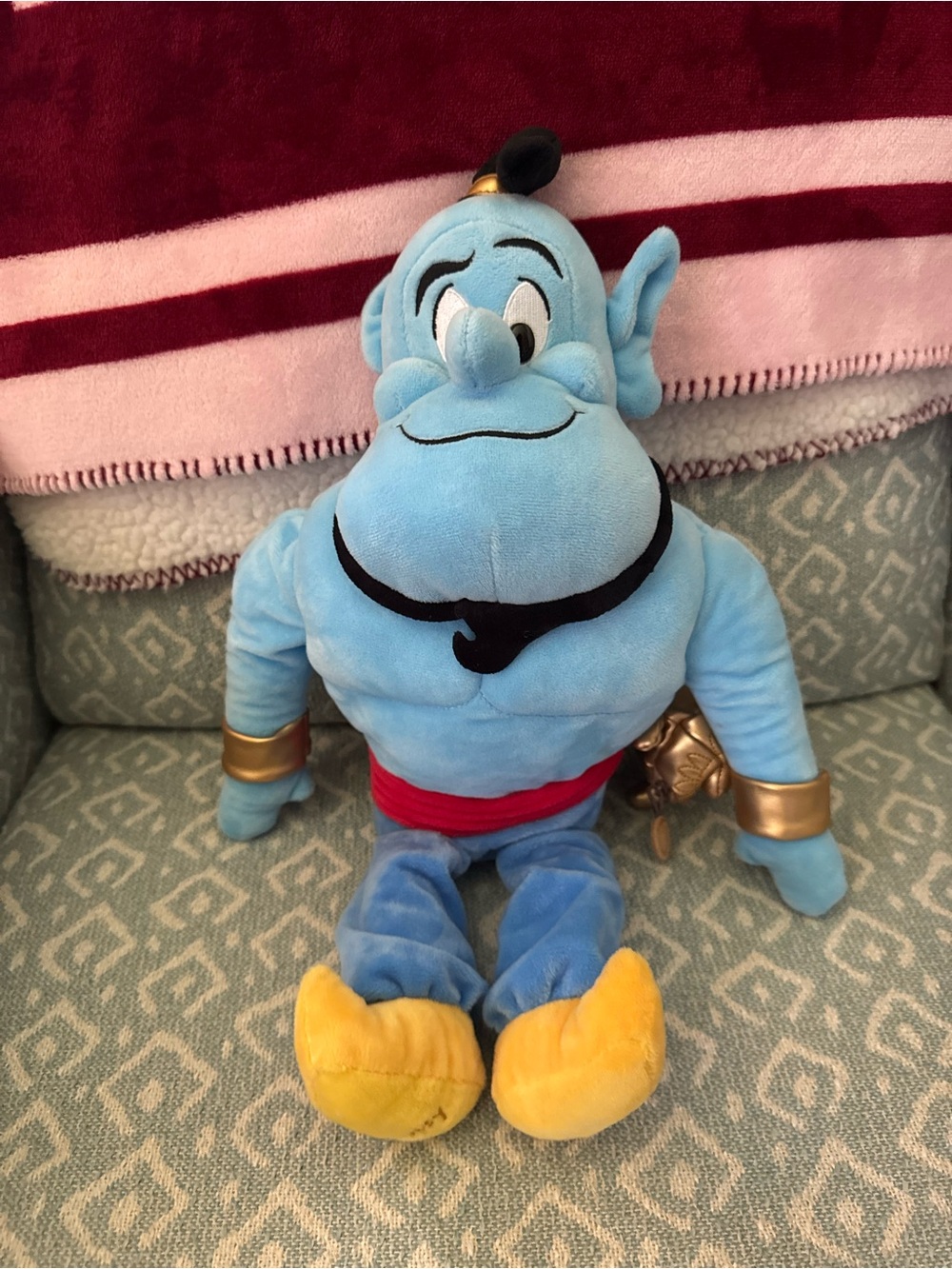 Scentsy Blue Genie Plush with Yellow Shoes and Gold Accents